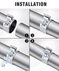 Installation steps for Two Pack Tough As Nails Stainless Steel Exhaust Band Clamps Sleeve For Butt Joint Pipes