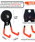 Heavy Duty Magnetic Garage Hooks 4 Pack Rubber Coated Magnets For Power Tools Garden Tools Hose Pegboard Orange