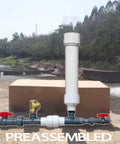 Preassembled off grid water pump system that runs on falling water no fuel or electricity needed hydraulic ram pump