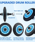 Front Load Dryer Roller Replacement Kit with Belt and Idler Pulley showing upgraded drum roller design for quiet stable drying.