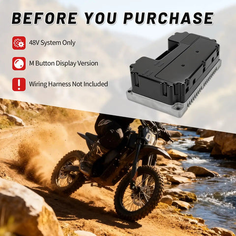 48V Ebike Controller For TUTTIO Soleil 01 With M Button Display, Brushless Electric Dirt Bike Control Module, Direct Replacement Box, Wiring Harness Not Included