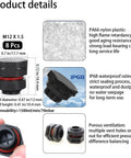 Eight Pack Black IP68 Waterproof Industrial Breather Vents With M12x1.5 Pressure Equalization Valves features and dimensions