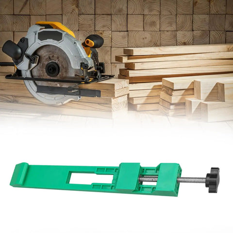 Workhorse Adjustable Wood Cutting Guide With Portable Circular Saw Fence And Hassle Free Milling Clamp on wood planks.