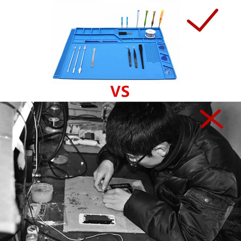 Large Anti Static Heat Insulation Silicone Soldering Mat For Computer Repair And Electronics Workbench Pro Grade