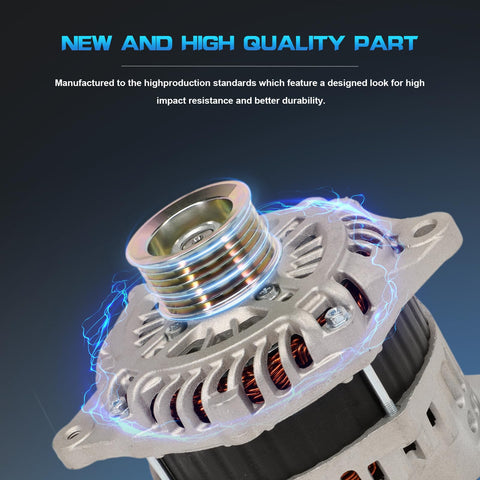 Beefed-Up 7-Groove 12V Alternator Replacement For 2013-2017 Pathfinder 3.5L V6 showing top view of the pulley