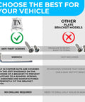 Comparison of installation features: Zero Hassle License Plate Bracket Adapter Kit For Subaru WRX STI Forester Crosstrek Impreza 2012 To 2023.