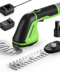 2-In-1 Cordless Grass Shear And Hedge Trimmer With 2.0Ah Battery, 1-Hour Fast Charger, lightweight handheld garden tool.