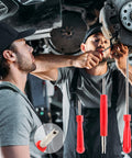 Mechanics using Ultimate Tire Valve Removal Kit with 20 Valve Cores and 10 Caps, 4-Way Valve Tool, Core Remover in garage