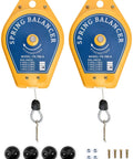 Heavy Duty Spring Balancer Set 2 Pack Retractable Tool Holder With Steel Cable And Alloy Hook Supports 3.3 To 6.6 Lb Load