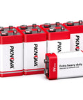 Carbon Zinc 9V Battery For Smoke Detectors 6F22 Square Battery Long Lasting 8 Pack Fully Charged With Low Self Discharge