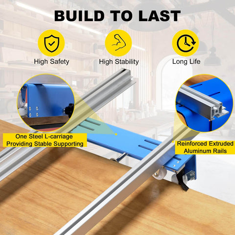 Portable 48 Inch Router Sled For Wood Slabs Adjustable Slab Flattening Jig in workshop setting with aluminum rails.