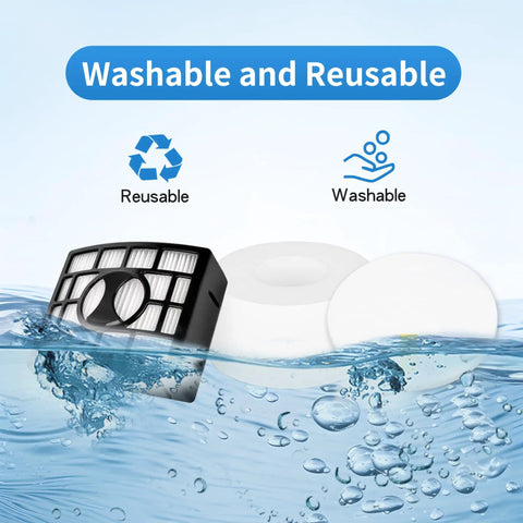 Washable filters from Soft Bristle Brushroll HEPA Foam Filter Replacement Kit For DuoClean NV800 NV800W NV801 NV801Q NV803 UV810 Vacuum Cleaners