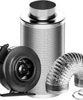 All In One Air Filtration Kit With 4 Inch Inline Fan 203 CFM, Carbon Filter, And 8 Feet Ducting For Grow Rooms Or Home Odor Control