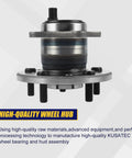 512207 Rear Right Wheel Bearing And Hub Assembly Direct Fit For Lexus ES300 ES330 ES350 Avalon Camry Highlander Solara With 5 Lug Bolts And 4 Wheel ABS Now, close-up view of hub with lug bolts