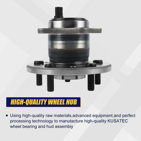 512207 Rear Right Wheel Bearing And Hub Assembly Direct Fit For Lexus ES300 ES330 ES350 Avalon Camry Highlander Solara With 5 Lug Bolts And 4 Wheel ABS Now, close-up view of hub with lug bolts