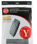 Packaging of Type Y Upright Vacuum Bags With HEPA Filtration Pack Of 2 Odor Control Carbon Layer Refill For Upright Vacuums AH10165 Compatible