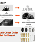 Sixteen Piece Drill Chuck Collet Set For Rotary Tools 0.8 To 3.2 Millimeter Range Replacement 4486 Keyless Bit Chuck Shank Quick Change Adapter Kit