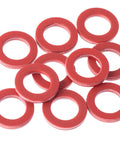 10 Pack Red Drain Plug Gaskets For Yamaha Outboard Lower Unit Gear Oil Seal 4 Stroke Replacement 0.51 X 0.31 Inch Durable Hard Steel Fiberboard Seals