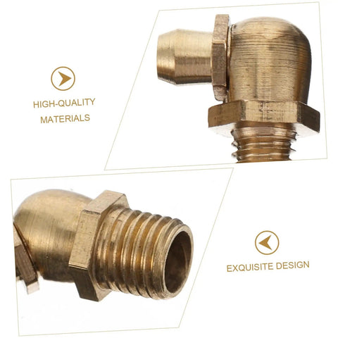 Copper Grease Nipples Assortment Kit For Hydraulic Systems, 106 Pcs Zerk Fittings M6 M8 M10 close-up of fittings design and material