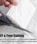 Top Shelf 3D Peel And Stick Ceiling Tiles 30 Pieces Soft PVC Foam Panels being cut with scissors for easy DIY installation.