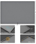 Under Sink Silicone Mat 28 By 22 Inch Waterproof Flexible Liner With Drain Hole Gray For Kitchen And Bathroom Cabinets Fits Most 30 Inch Cabinets Durable Spill Proof Protector No Fuss Cleanup