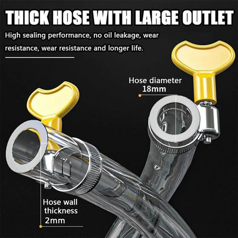 Heavy Duty Liquid Sucker Hand Pump With Large Bore Ball Valves And High Flow Hoses showing thick hose with large outlet and valve.