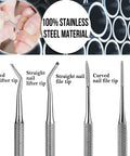 Ingrown Toenail File And Lifter Set Double Sided Stainless Steel Pedicure Tool details and components overview