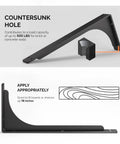 Side view of 14 Inch L Bracket With Beam Heavy Duty Shelf Brackets Black 300 Pound Capacity Wall Mounted Supports showing 500 lbs capacity