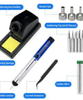 Do It All 2 In 1 Soldering And Hot Air Rework Station Kit with soldering holder, nozzle set, soldering tips, pump, tweezers, wire, sponge