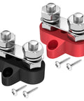 Beefed Up 12V 200A Power Distribution Block With Dual Five Sixteenth Inch M8 Studs Red Positive And Black Ground Bus Bar Battery Terminal Block