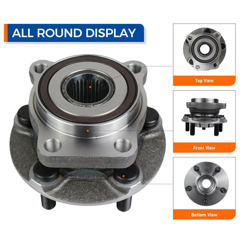 Front Wheel Hub And Bearing Assembly For 2005 To 2014 Subaru Outback And 2005 To 2014 Subaru Legacy With 5 Lug And ABS, top view