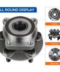 Front Wheel Hub And Bearing Assembly Pair 513220 For Subaru Outback And Legacy 2005 To 2014 With ABS, drop-in OE style, multi-view