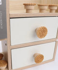 Six Piece Boho Rattan Wood Dresser Knob Set For Cabinets And Drawers Natural Finish Durable 1.57 Inch Diameter And 1.18 Inch Height Fits 16 To 19mm Door Panels Adds Warm Modern Country Chic Look No Sweat Install, rattan wood drawer knobs on dresser