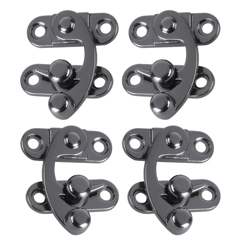 Swing Arm Latch Antique Cabinet Hardware For Jewelry Box And Suitcase Left And Right Clasp Set Of 2 shown in metal