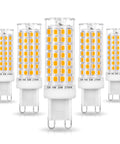 No Flicker G9 LED Bulbs 6W Dimmable 2700K Soft Warm White 600LM 360 Degree Beam T4 Style 5 Pack
