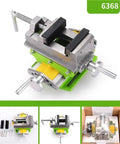 Two In One Aluminum Drill Press Cross Vise Clamp For Lathe And Milling Machines with handle and mounting setup