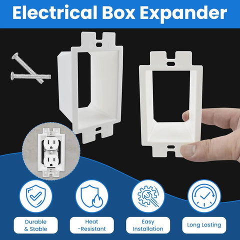 8 Pack 1-Gang Electrical Box Extenders With 16 Screws, Durable Plastic Outlet Box Extension Kit For Single Gang Power Switch Receptacles, No Brainer Easy DIY Upgrade For Renovations, White.