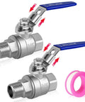 Three Quarter Inch Ball Valve With Locking Handle Full Port 304 Stainless Steel NPT Threaded Female To Male Shut Off Valves Two Pack