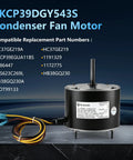 Top Notch Replacement Condenser Fan Motor 1/5 HP 1100 RPM 208-230V copper core motor view with wiring for AC and heat pumps.