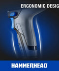 Close-up of ergonomic handle of 20V Cordless Impact Driver Kit With One Quarter Inch Hex Chuck, 1590 Inch Pounds Torque, LED Work Light, Metal Gearbox, 1.5Ah Battery And Charger, Variable Speed Trigger, Lightweight Ergonomic Design For Tough Jobs