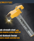 Built Different Slab Flattening Router Bit With 1/4 Shank And 1 Inch Diameter designed for CNC woodworking, showing tungsten carbide tips.