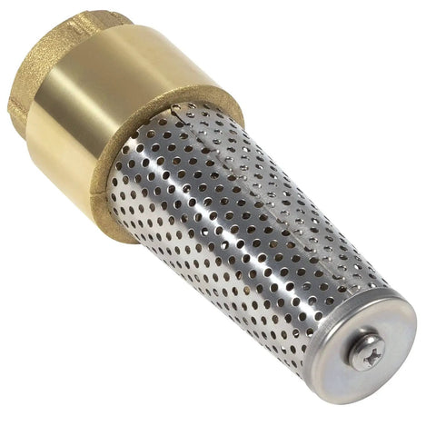 1 Inch Brass Foot Valve No Lead Heavy Duty Workhorse Backflow Preventer With Female Connection visible in front view