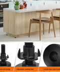 Beefy Heavy Duty Furniture Leveling Feet Set For Tables Cabinets Sofas And Dressers, Adjustable 3/8-16 Threaded Levelers