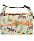 Cowboy Themed Insulated Lunch Bag Tote For Women And Men, Leakproof Reusable Lunch Box with cowboy and cactus design