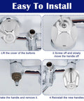 Installation steps of Three Piece Metal Shower Knob Replacement Kit For Price Pfister Verve Tub And Shower Faucets.