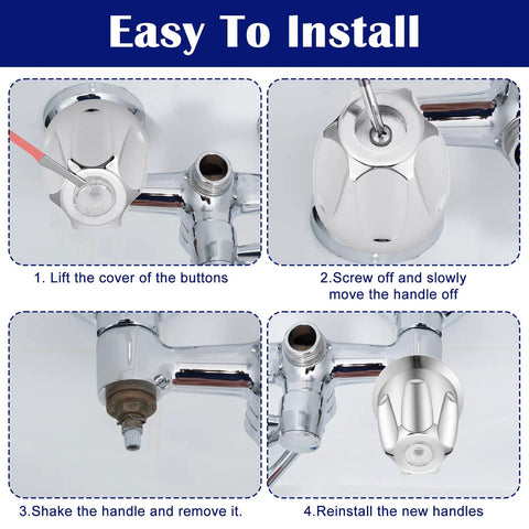 Installation steps of Three Piece Metal Shower Knob Replacement Kit For Price Pfister Verve Tub And Shower Faucets.