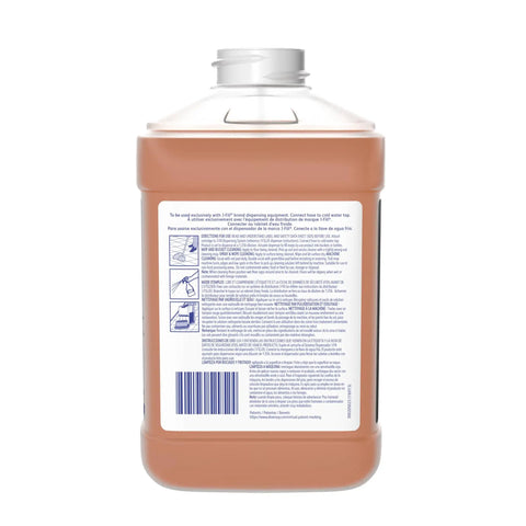 Back label of 2.5-liter jug of Concentrated Neutral Floor Cleaner No Rinse Formula Daily Mopping Solution for commercial use.