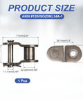 Heavy Duty ANSI 120 Roller Chain Offset Half Link Master Connector With 1.5 Inch Pitch dimensions and measurements.