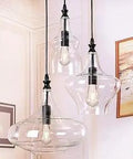 Glass Pendant Chandelier With Three Light Cluster Globes For Dining Room Kitchen Island And Hallway Lighting Modern Vintage Look