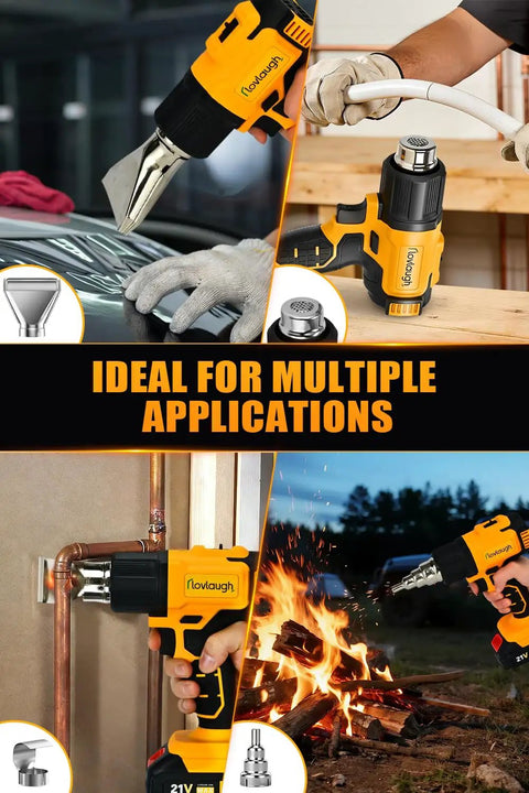 Cordless Heat Gun With LED, Same Specs As Top Model, 990F Max, 42 Minute Runtime, Includes Two 2Ah Batteries, ideal for various tasks.